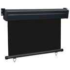 Balcony Side Awning Black Steel, Aluminum, Polyester 41.3 x 98.4 in