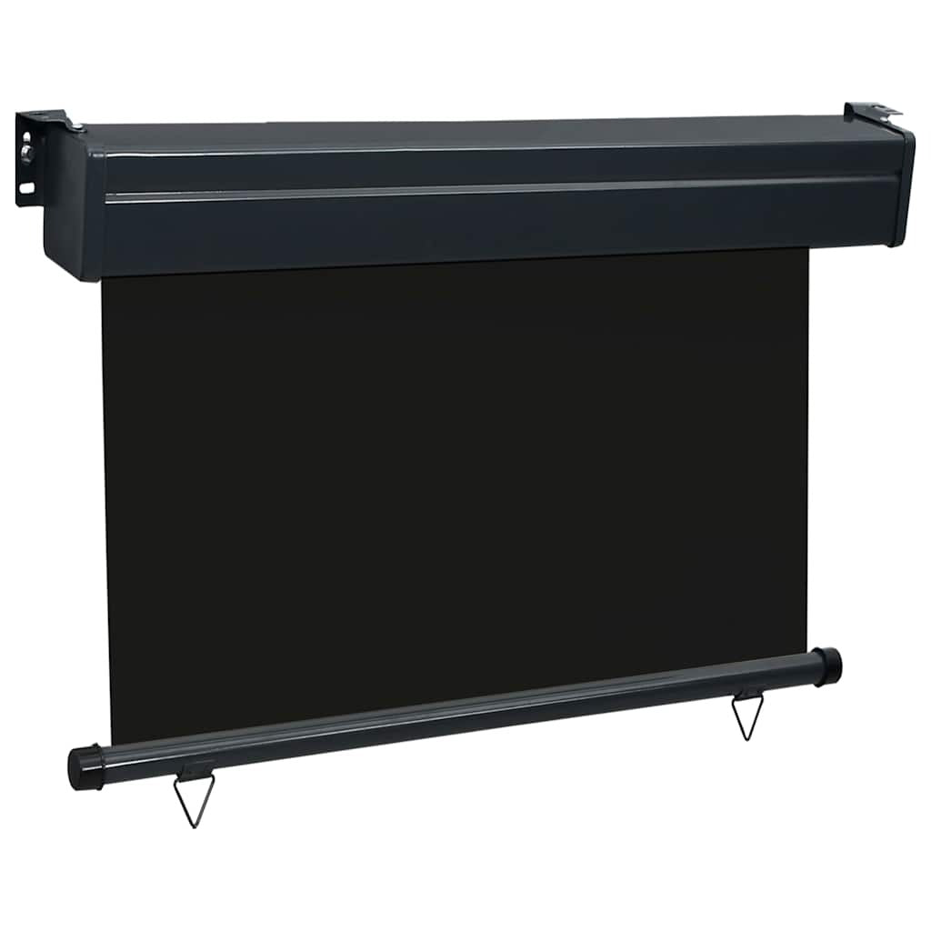 Balcony Side Awning Black Steel, Aluminum, Polyester 41.3 x 98.4 in