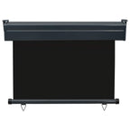 Balcony Side Awning Black Steel, Aluminum, Polyester 41.3 x 98.4 in