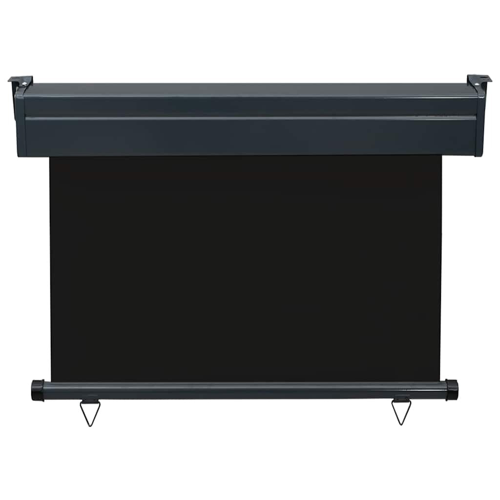 Balcony Side Awning Black Steel, Aluminum, Polyester 41.3 x 98.4 in