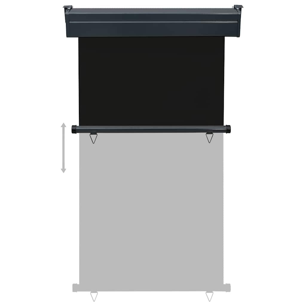Balcony Side Awning Black Steel, Aluminum, Polyester 41.3 x 98.4 in