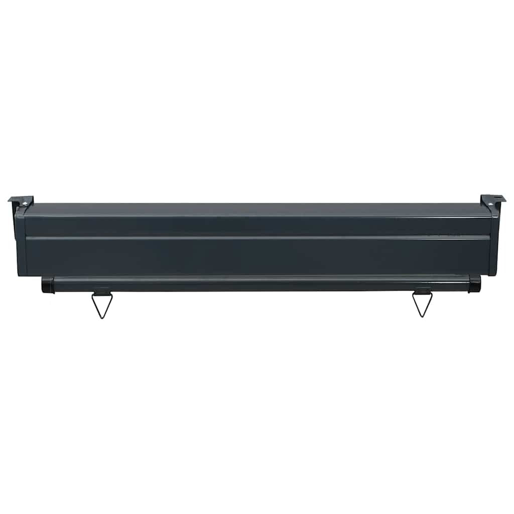 Balcony Side Awning Black Steel, Aluminum, Polyester 41.3 x 98.4 in