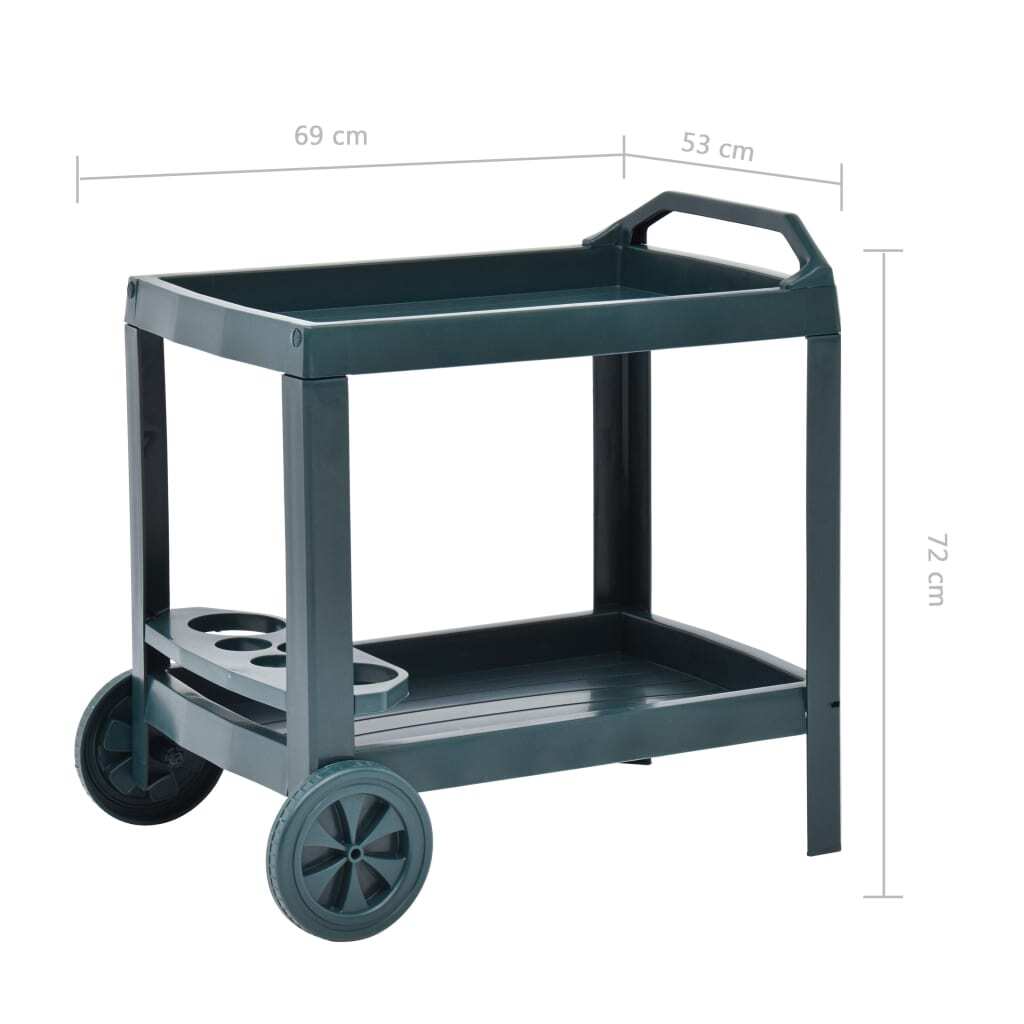 Beverage Cart Green 27.2"x20.9"x28.3" Plastic
