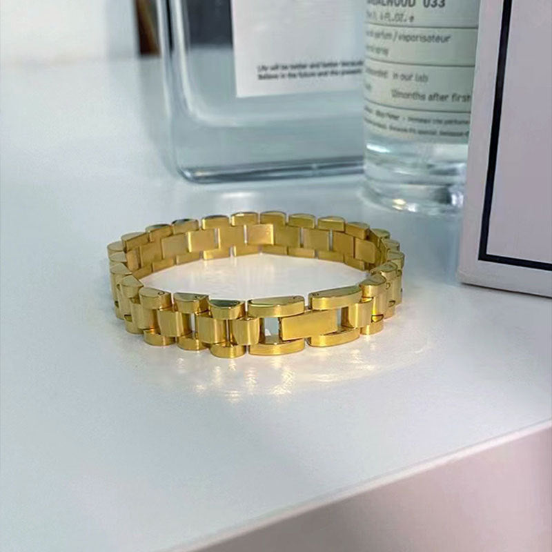Stainless Steel Watch Band – Adjustable Bracelet for Men and Women