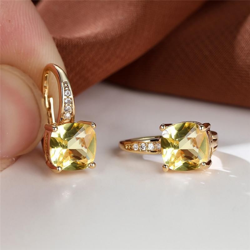 Square Zircon Inlaid Ear Hook – Korean Style Fashion, Versatile Design