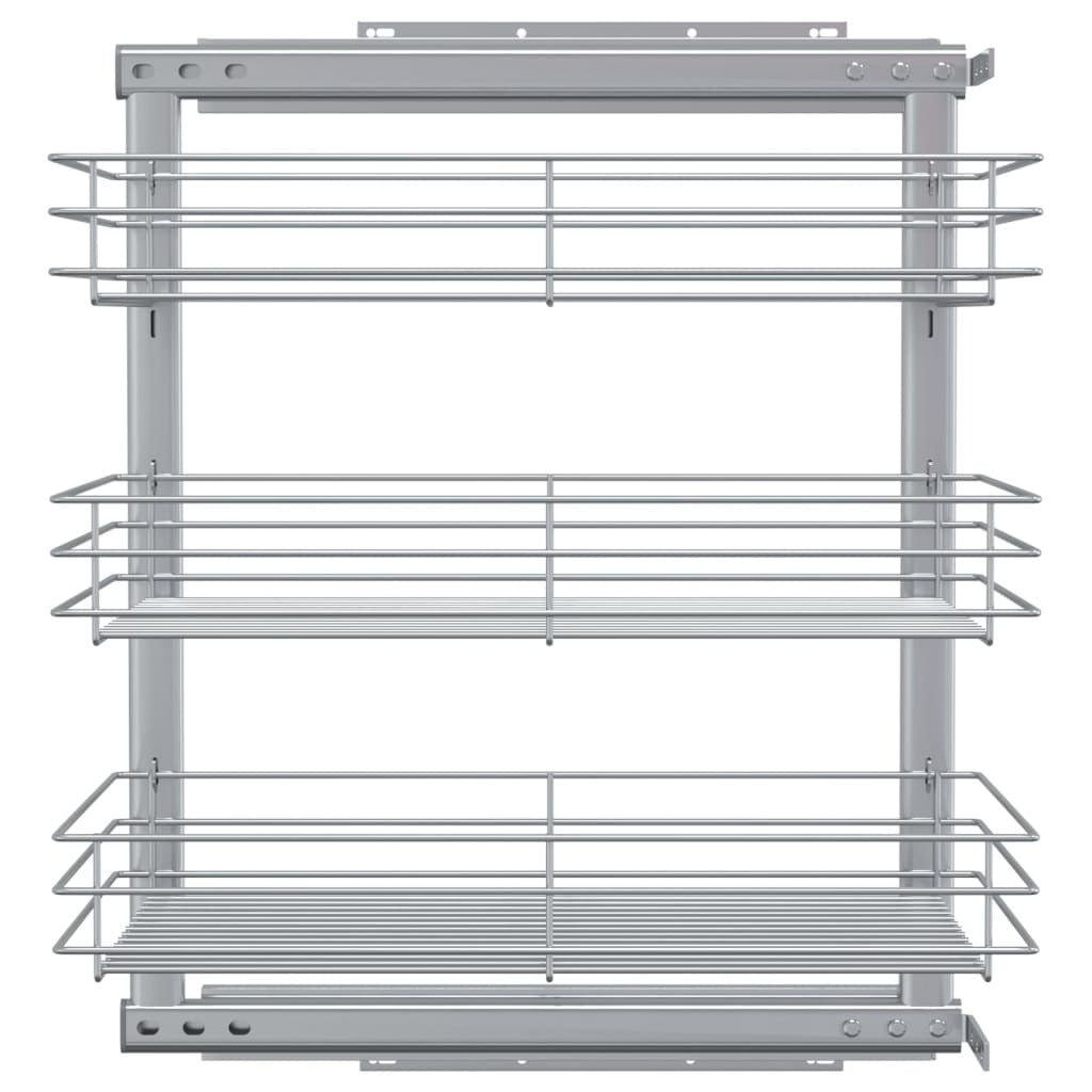 3-Tier Pull-out Kitchen Wire Basket Silver 18.5"x13.8"x22"