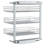3-Tier Pull-out Kitchen Wire Basket Silver 18.5"x13.8"x22"