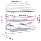 3-Tier Pull-out Kitchen Wire Basket Silver 18.5"x13.8"x22"
