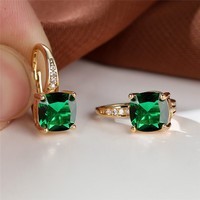Square Zircon Inlaid Ear Hook – Korean Style Fashion, Versatile Design