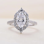 New European & American Fashion Jewelry – Women's Oval Zircon Ring Set