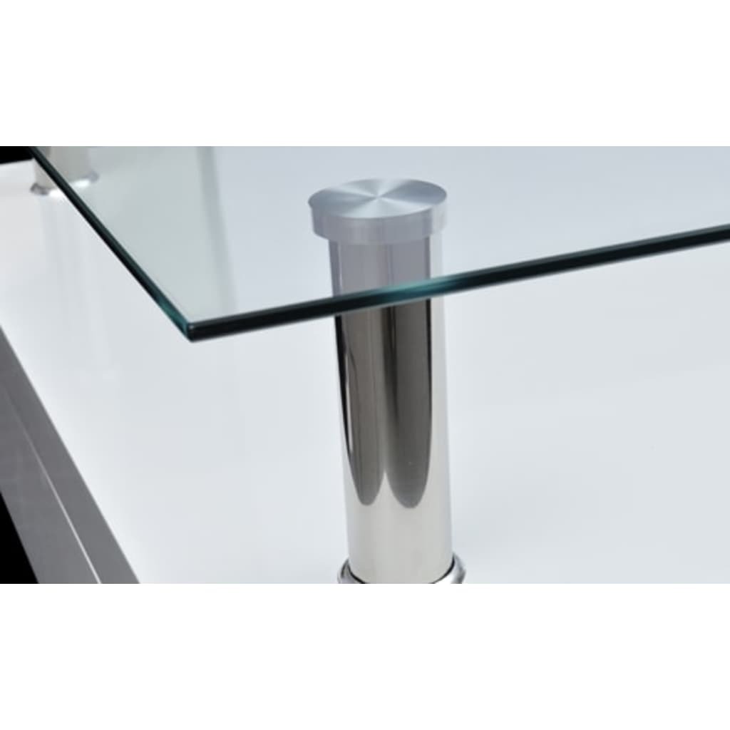 Coffee Table High gloss white MDF, Tempered Glass Medium