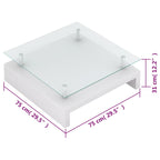 Coffee Table High gloss white MDF, Tempered Glass Medium