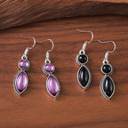 Vintage Gemstone Pendant Earrings – Bohemian & Unique Style