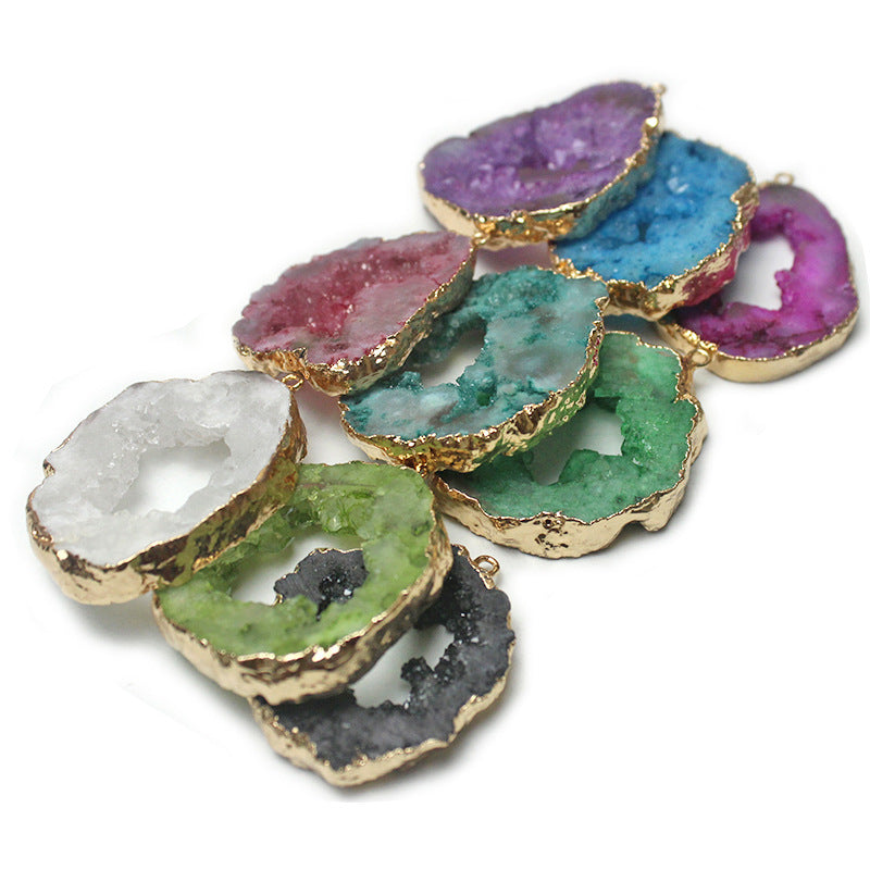 Rough Stone Slice Pendant – Irregular Natural Stone Necklace