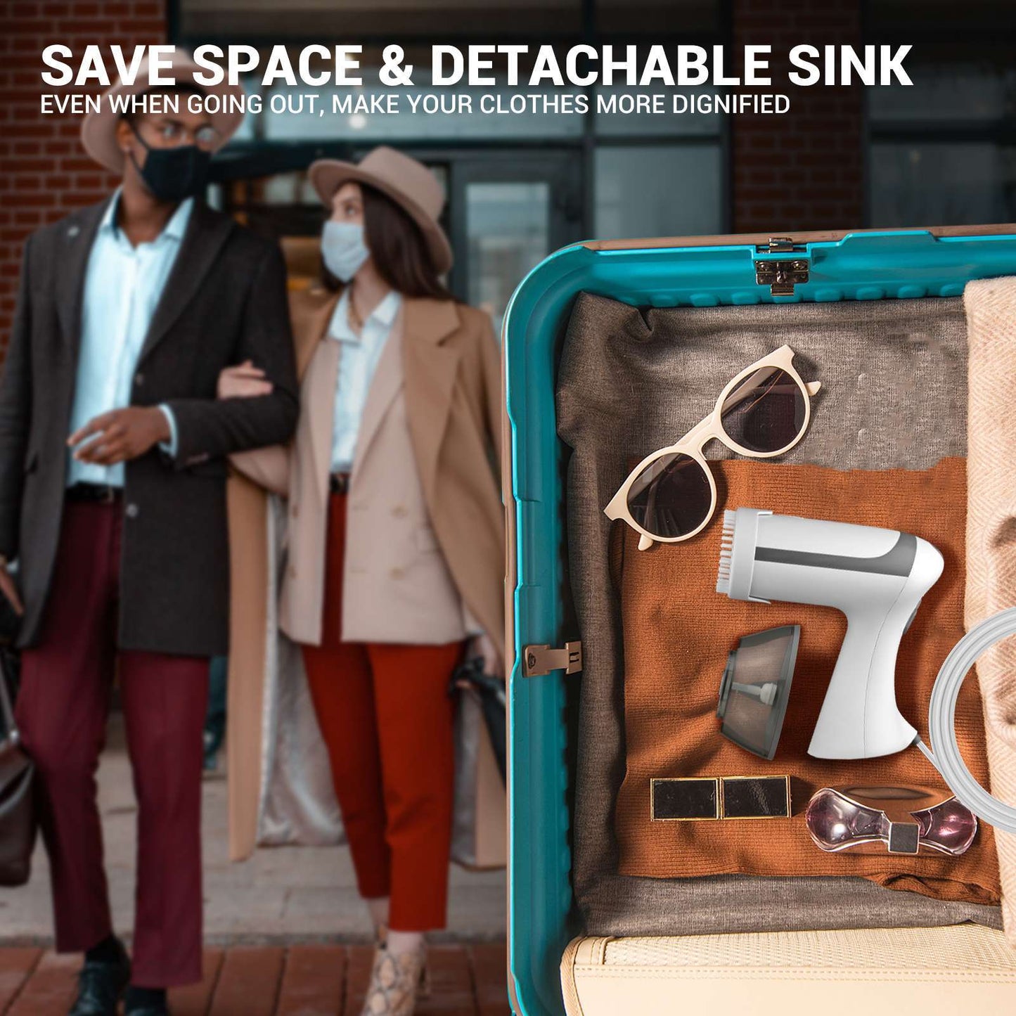 Compact Clothes Steamer Iron for Travel & Home