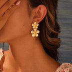 Women’s Stainless Steel Earrings – Elegant Flower & Butterfly Design