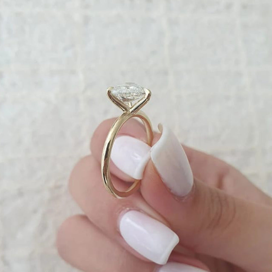 Women's Simple Love Heart-Shaped Wedding Ring – Fashion Jewelry