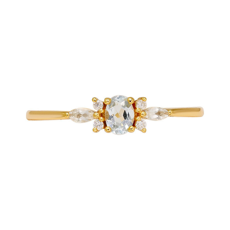 S925 Sterling Silver Ring for Women – Sky Blue Gemstone Jewelry
