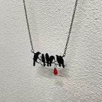 Retro Gothic Black Crow Pendant Necklace – Hip Hop Fashion