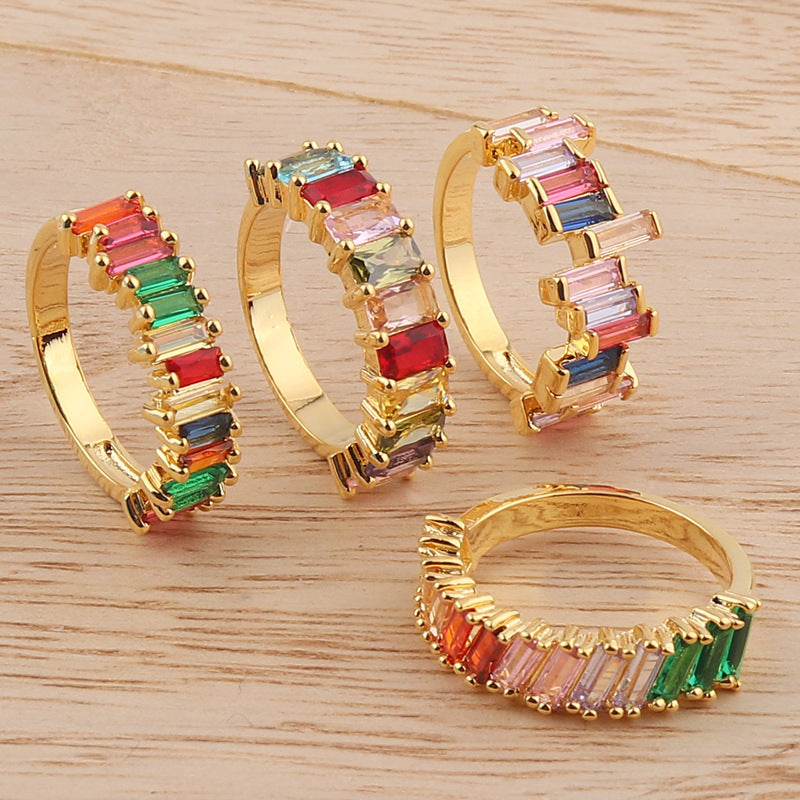 Women’s Irregular Rainbow Color Ring – Trendy Design