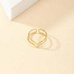 Retro Hollow Heart-Shaped Ring – Simple & Stylish for Women