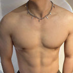 European & American Men's Hip Hop Clavicle Chain – Simple Cross Necklace