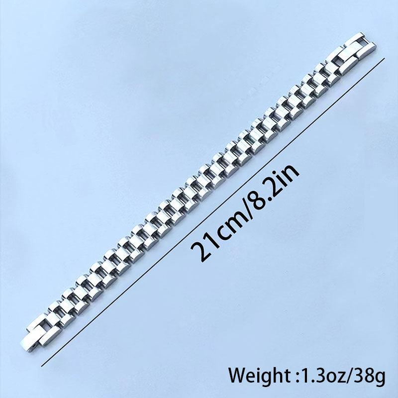 Stainless Steel Watch Band – Adjustable Bracelet for Men and Women