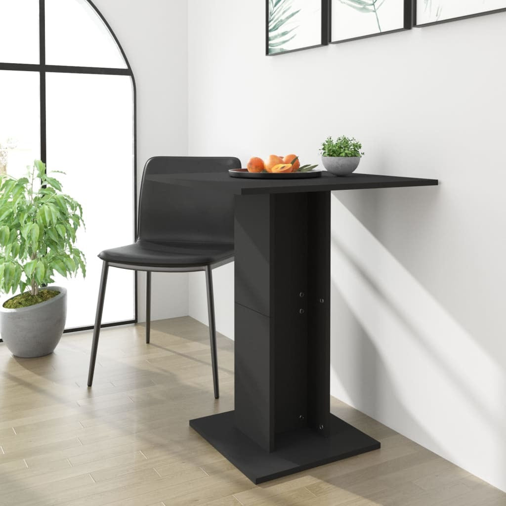 Bistro Table Black Engineered Wood Standard Simple Bistro Table