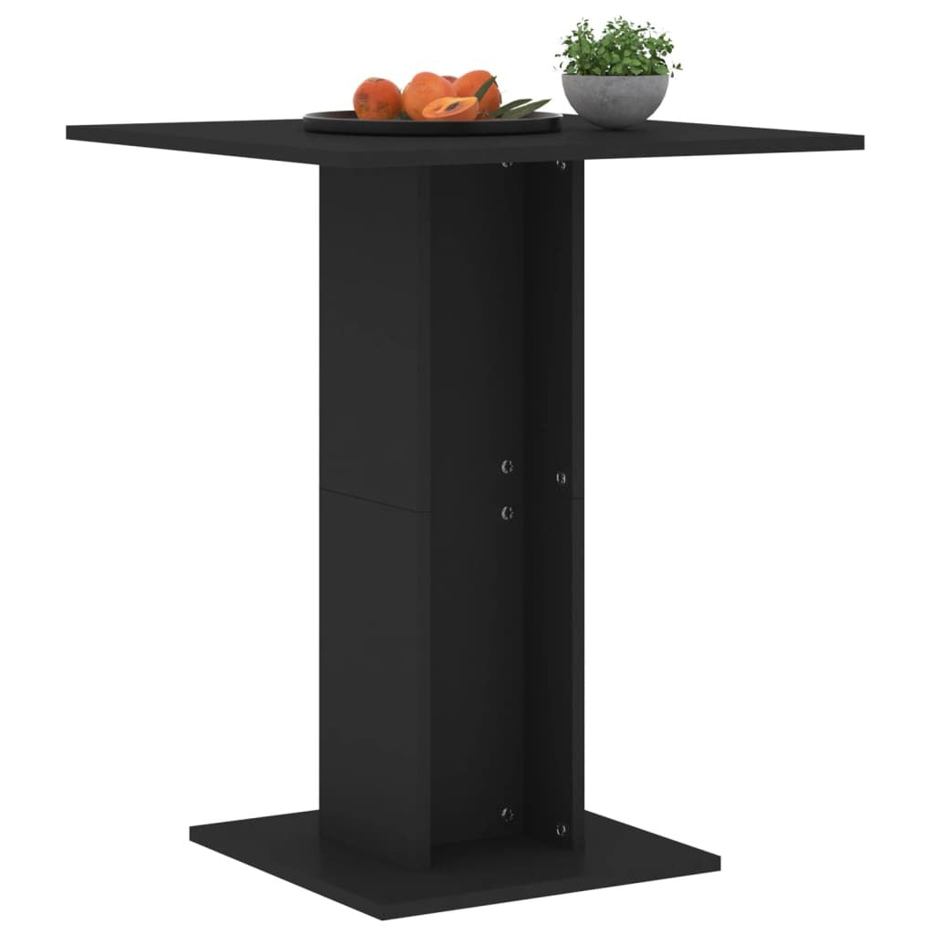Bistro Table Black Engineered Wood Standard Simple Bistro Table