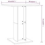 Bistro Table Black Engineered Wood Standard Simple Bistro Table