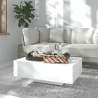 Couch Table White Engineered wood 33.5 x 21.7 x 12.2 in Simple