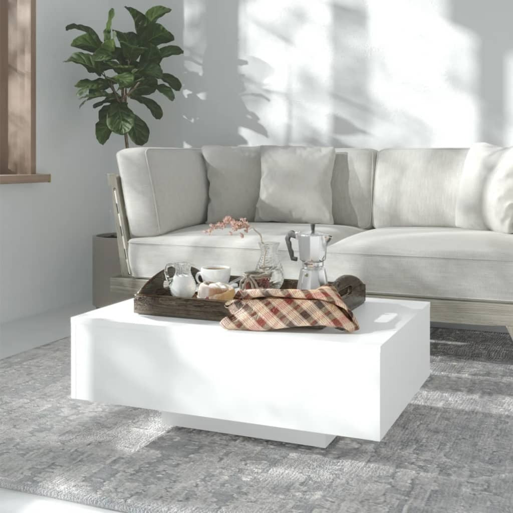 Couch Table White Engineered wood 33.5 x 21.7 x 12.2 in Simple