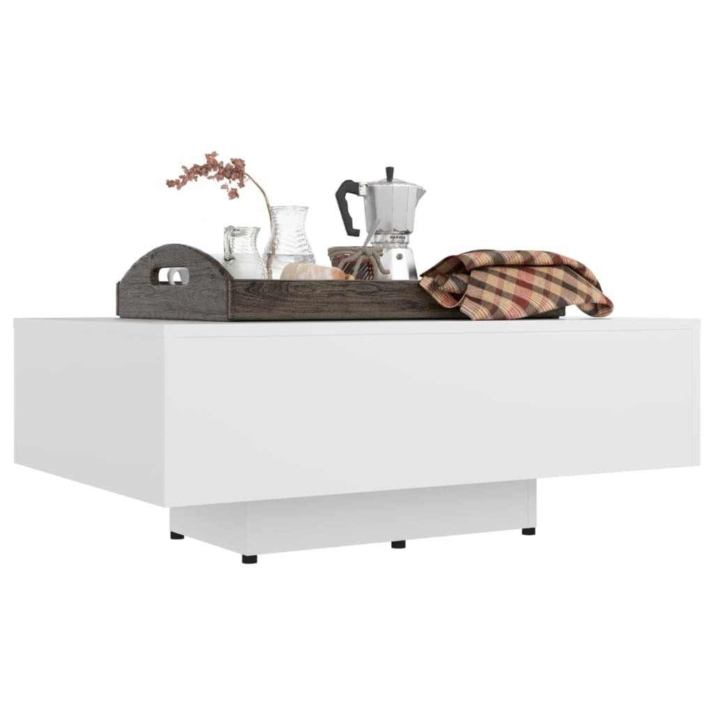 Couch Table White Engineered wood 33.5 x 21.7 x 12.2 in Simple
