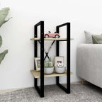 Book Cabinet Sonoma Oak, Black Engineered Wood, Metal Compact