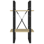 Book Cabinet Sonoma Oak, Black Engineered Wood, Metal Compact