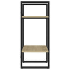 Book Cabinet Sonoma Oak, Black Engineered Wood, Metal Compact