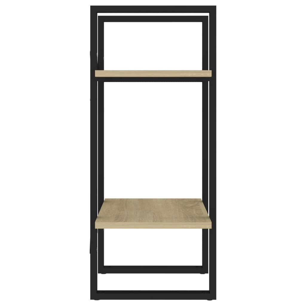 Book Cabinet Sonoma Oak, Black Engineered Wood, Metal Compact