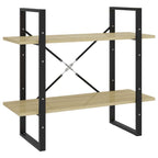 Book Cabinet Sonoma oak, Black Engineered wood, Metal