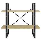 Book Cabinet Sonoma oak, Black Engineered wood, Metal