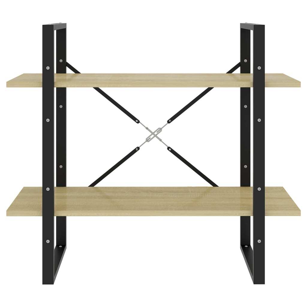 Book Cabinet Sonoma oak, Black Engineered wood, Metal