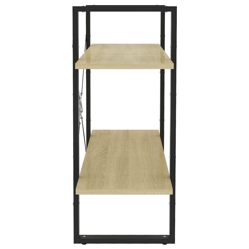 Book Cabinet Sonoma oak, Black Engineered wood, Metal