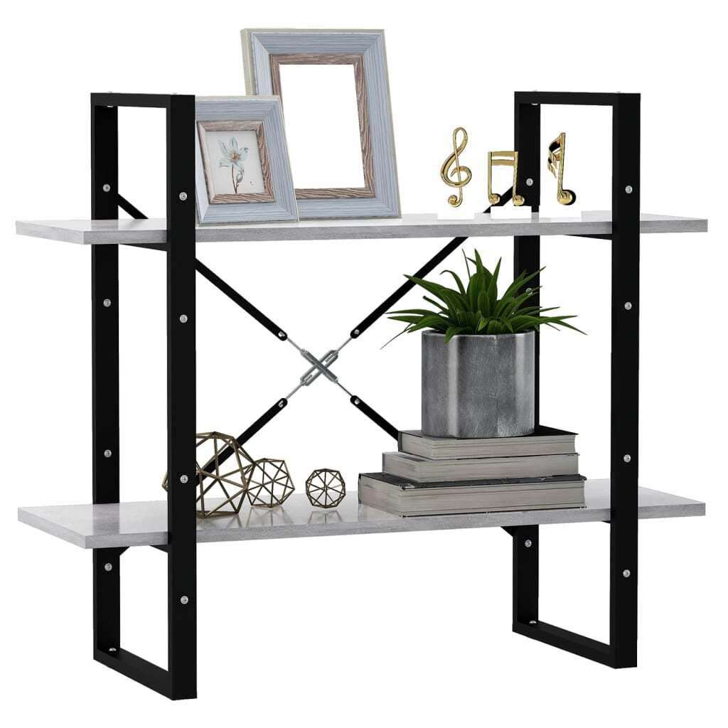 Book Cabinet Concrete Gray Engineered Wood 31.5x11.8x27.6 in