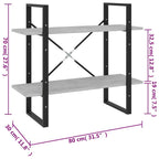 Book Cabinet Concrete Gray Engineered Wood 31.5x11.8x27.6 in