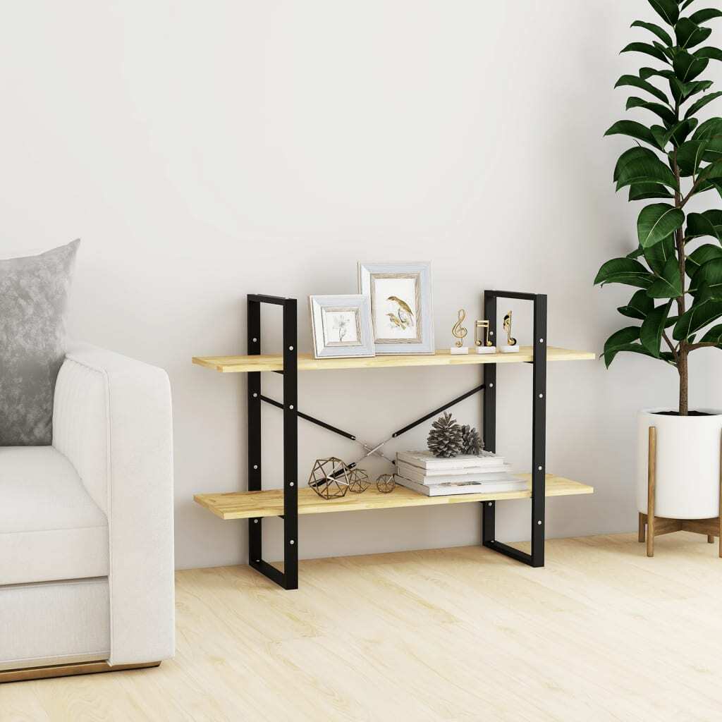Book Cabinet Untreated pine wood and black metal