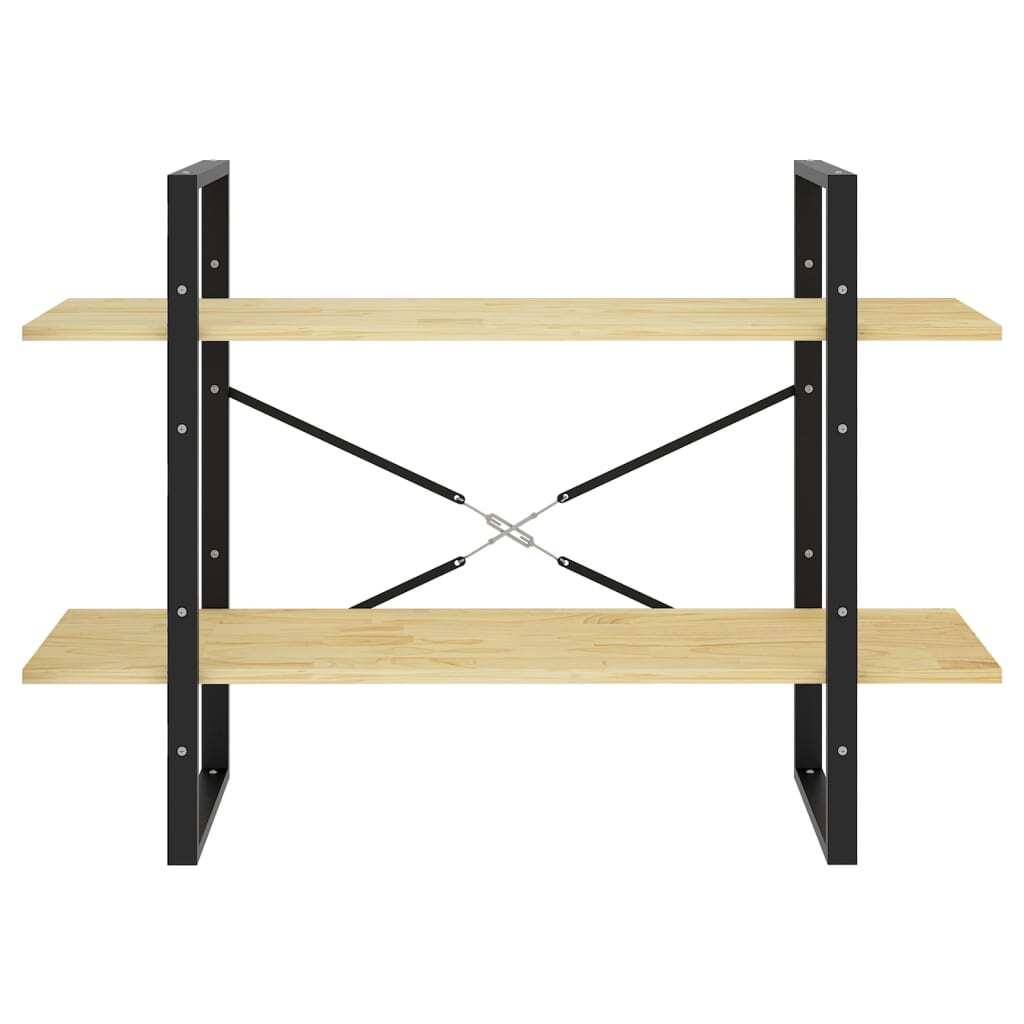 Book Cabinet Untreated pine wood and black metal