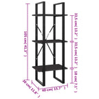Book Cabinet Grey Engineered wood, Metal 15.7 x 11.8 x 41.3 in
