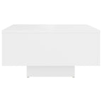 Coffee Table White Engineered Wood 23.6 in x 23.6 in x 12.4 in