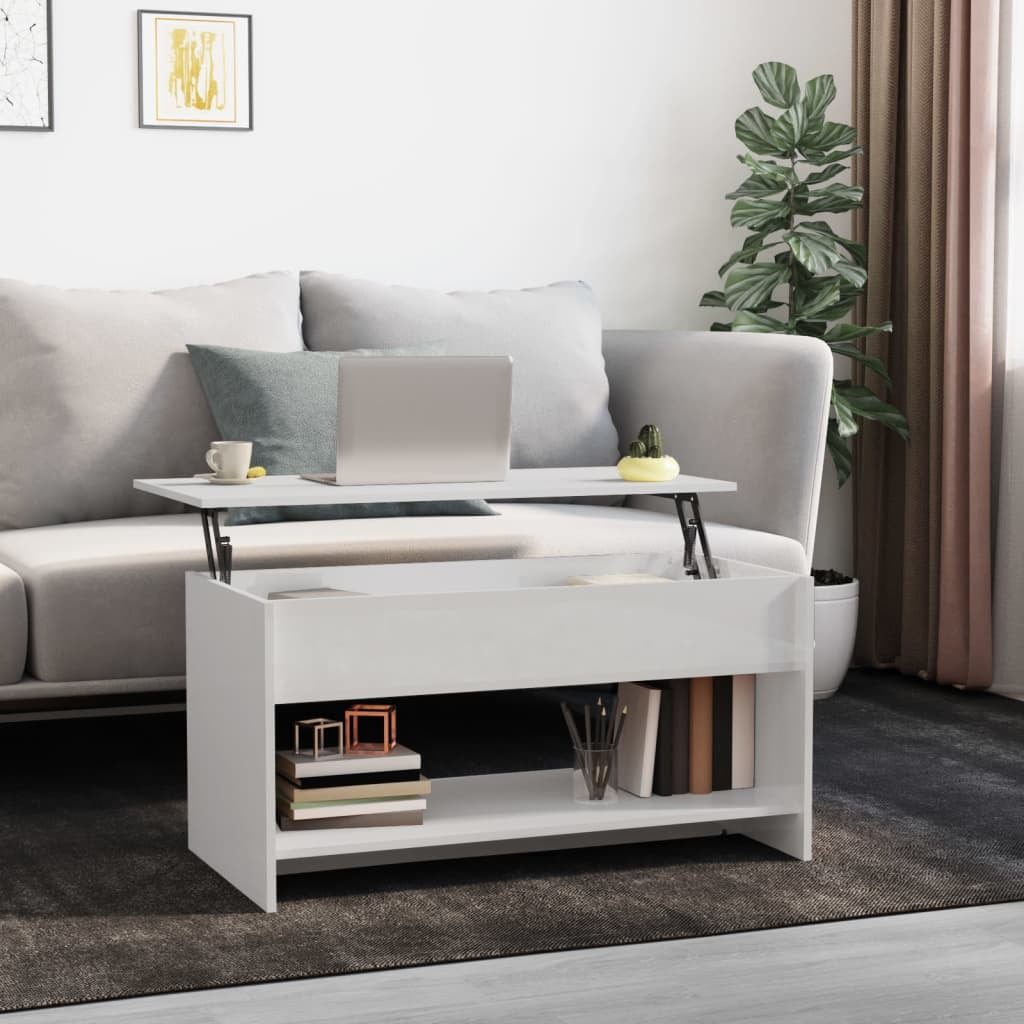 Coffee Table High gloss white Engineered wood Medium Coffee Table