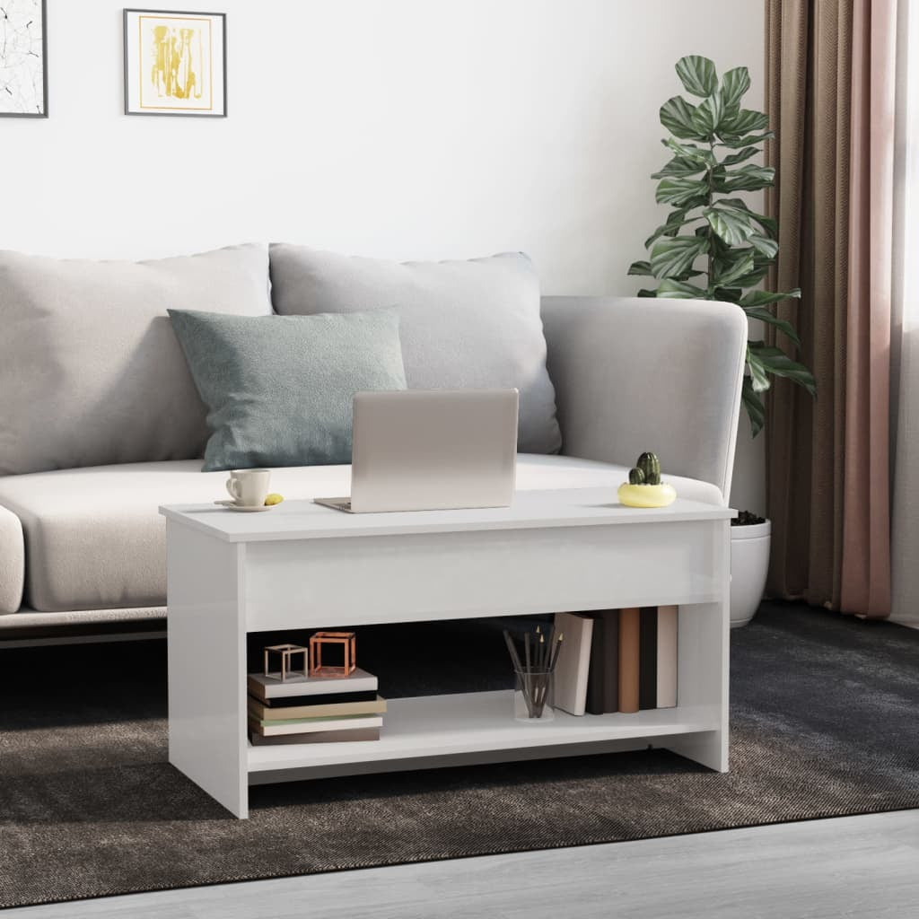Coffee Table High gloss white Engineered wood Medium Coffee Table