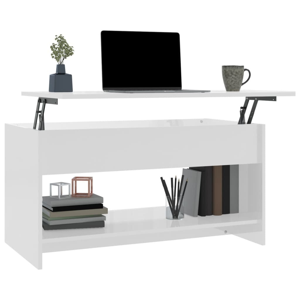 Coffee Table High gloss white Engineered wood Medium Coffee Table